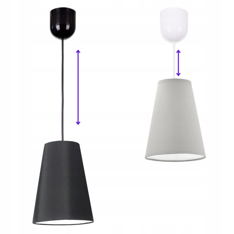 LAMPA WISZĄCA SUFITOWA ABAŻUR STOŻEK KOLORY E27 1-pkt