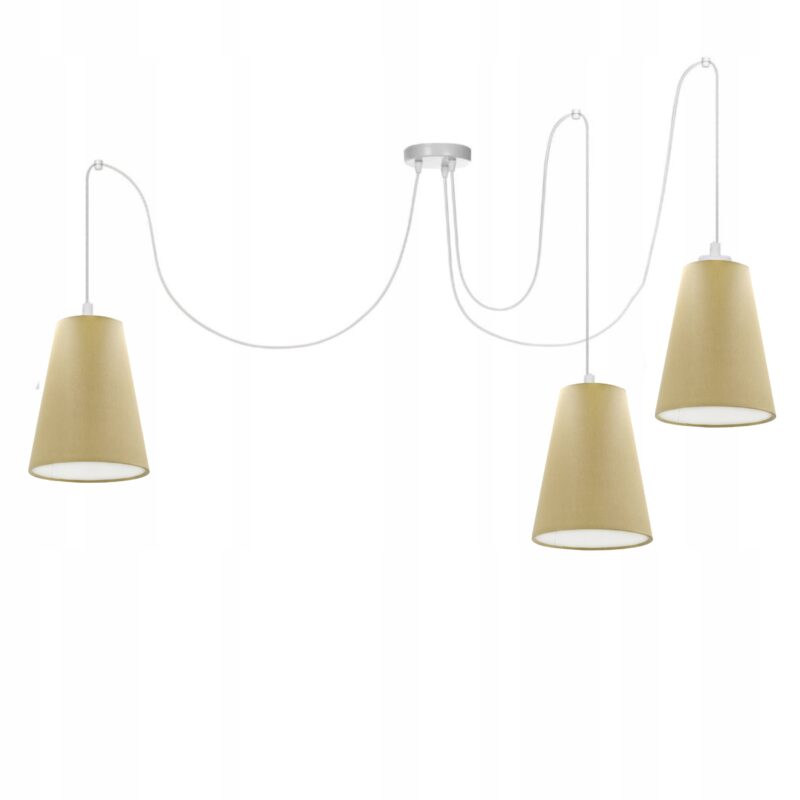 LISTWA LAMPA WISZĄCA SUFITOWA ABAŻUR STOŻEK KOLORY E27 PAJĄK 3-pkt