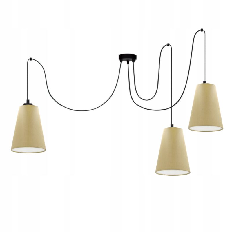 LISTWA LAMPA WISZĄCA SUFITOWA ABAŻUR STOŻEK KOLORY E27 PAJĄK 3-pkt