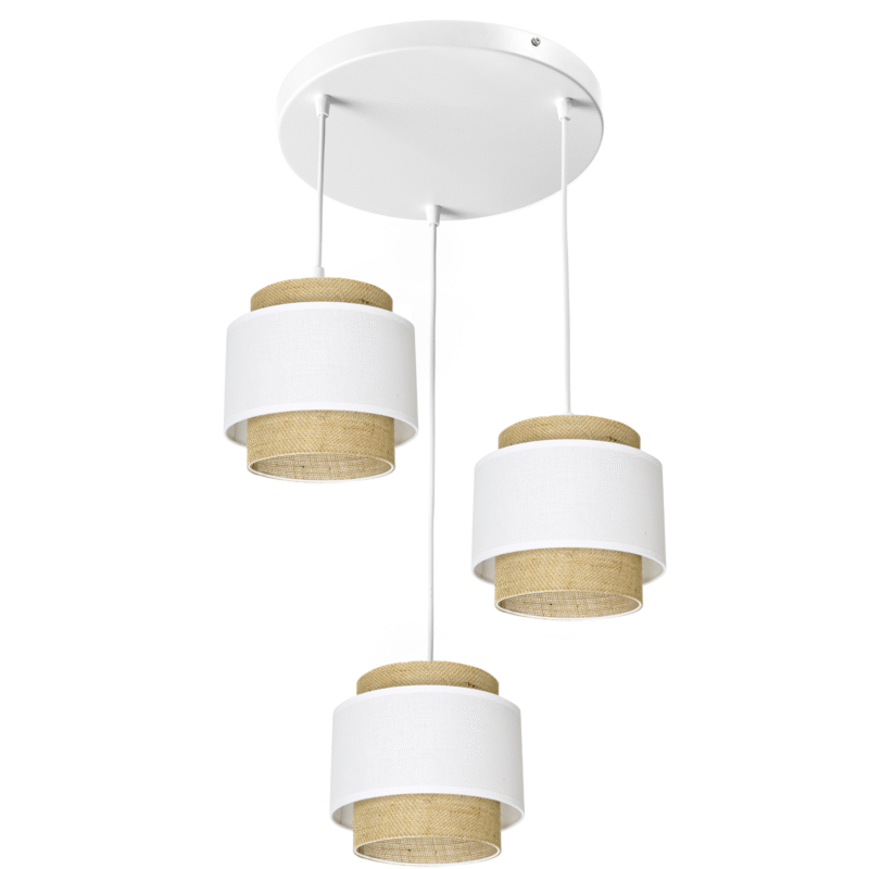 LAMPA WISZĄCA JUTA TALERZ JUTOWA PODWÓJNY ABAŻUR