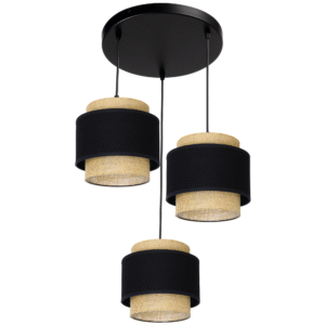 LAMPA WISZĄCA JUTA TALERZ JUTOWA PODWÓJNY ABAŻUR