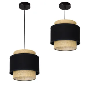 139 LAMPA WISZĄCA SUFITOWA JUTA BOHO JUTOWA PODWÓJNA