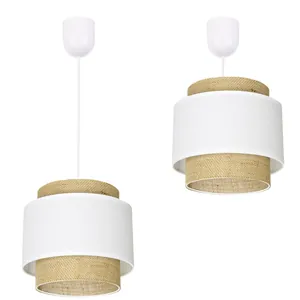 142 LAMPA WISZĄCA SUFITOWA JUTA BOHO JUTOWA PODWÓJNA