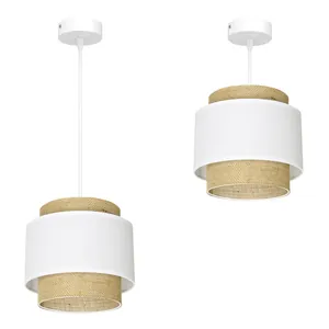 144 LAMPA WISZĄCA SUFITOWA JUTA BOHO JUTOWA PODWÓJNA