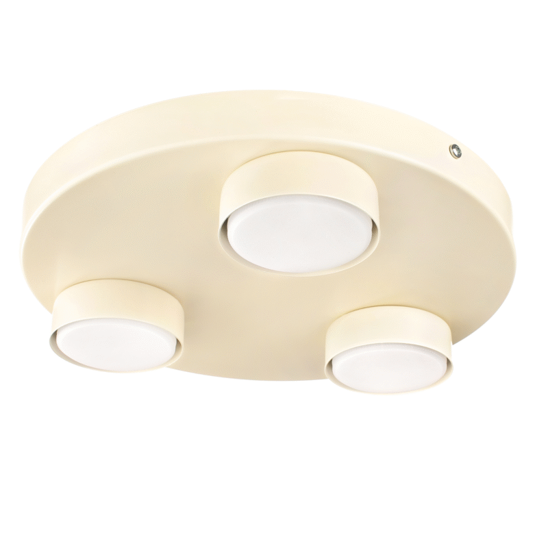 LAMPA DO SALONU SUFITOWA PLAFON LED LOFT GX53 ECRU BEŻ