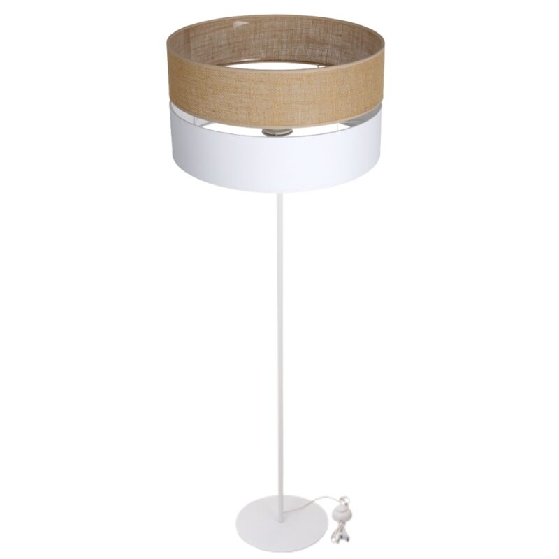 JUTOWA LAMPA STOJĄCA PODŁOGOWA JUTA ABAŻUR 40CM