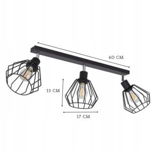 DESIGN LAMPA WISZĄCA ŻYRANDOL METAL PLAFON DIAMENT