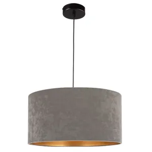 LAMPA SUFITOWA WISZĄCA ABAŻUR ZAMSZ WELUR 40 CM