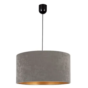 LAMPA SUFITOWA WISZĄCA ABAŻUR ZAMSZ WELUR 40 CM