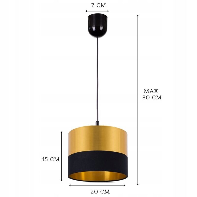 GLAMOUR LAMPA WISZĄCA SUFITOWA ABAŻUR ZŁOTO