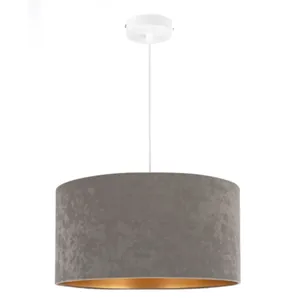 LAMPA SUFITOWA WISZĄCA ABAŻUR ZAMSZ WELUR 40 CM