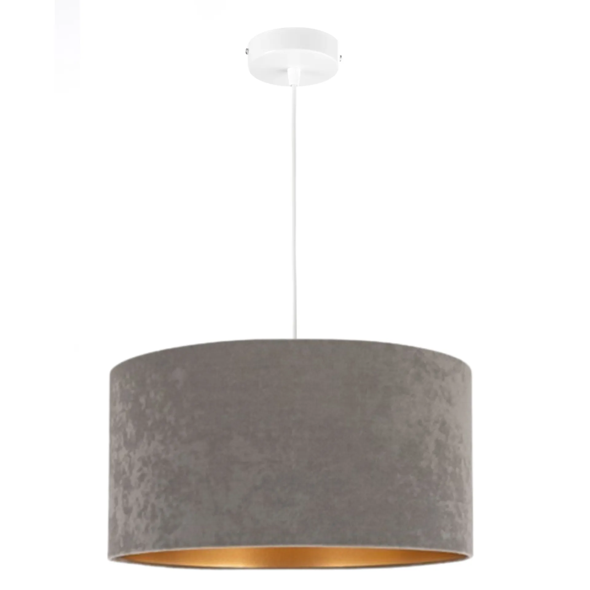 LAMPA SUFITOWA WISZĄCA ABAŻUR ZAMSZ WELUR 40 CM