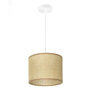 LAMPA WISZĄCA 1PŁ SUFITOWA ABAŻUR JUTA BOHO JUTOWY