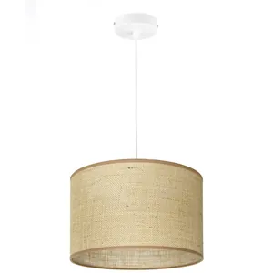 LAMPA WISZĄCA 1PŁ SUFITOWA ABAŻUR JUTA BOHO JUTOWY