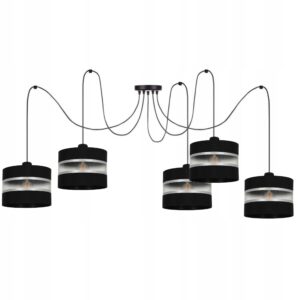 LAMPA SUFITOWA WISZĄCA SPIDER PAJĄK Z KLOSZEM LED ABAŻUR PASY E27 20cm