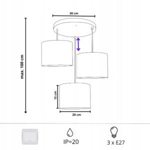 LAMPA WISZĄCA ŻYRANDOL ABAŻUR Z DZIURKAMI DREWNO E27 LED KOLORY BIAŁY / CZARNY