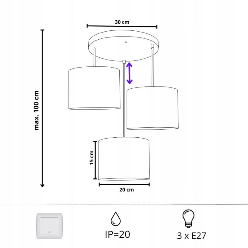 LAMPA WISZĄCA ŻYRANDOL ABAŻUR Z DZIURKAMI DREWNO E27 LED KOLORY BIAŁY / CZARNY