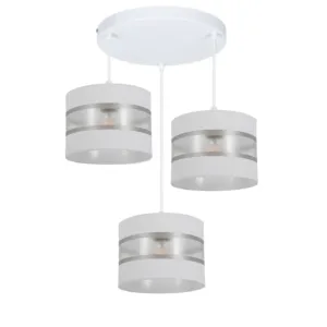 LAMPA WISZĄCA SUFITOWA ŻYRANDOL ZWIS SREBRO DESIGN