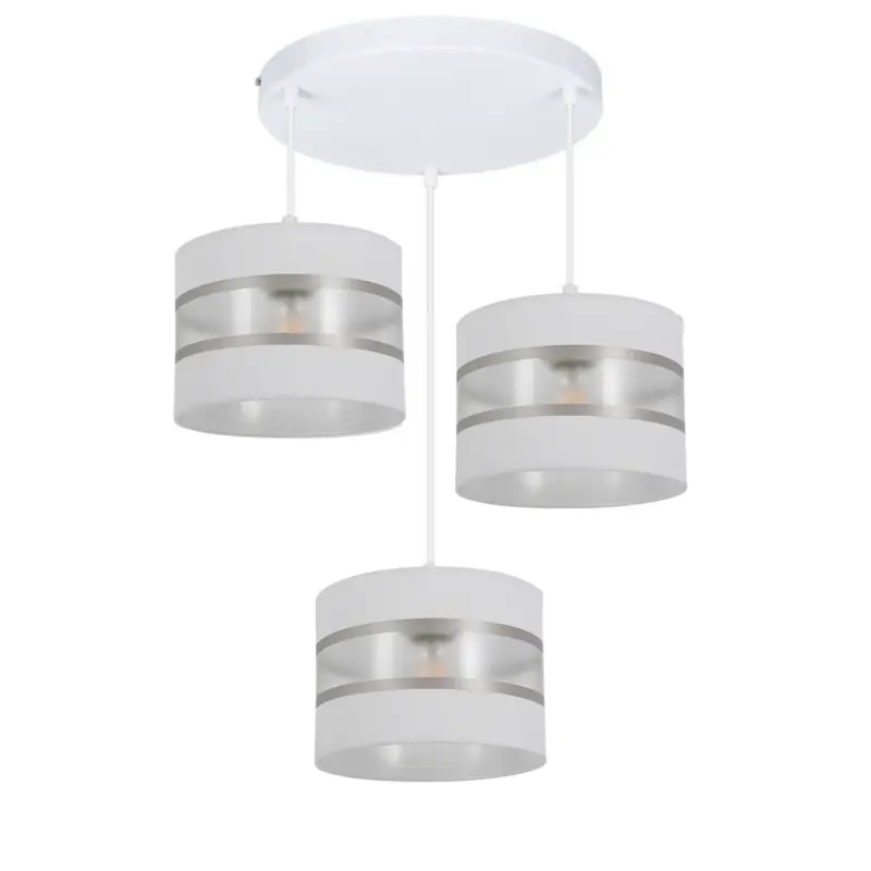 LAMPA WISZĄCA SUFITOWA ŻYRANDOL ZWIS SREBRO DESIGN