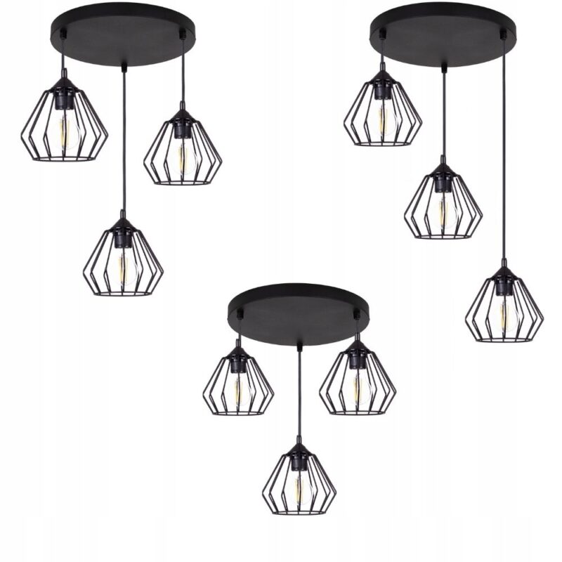 LAMPA SUFITOWA WISZĄCA DIAMENT BLACK LOFT LED E27