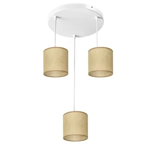 LAMPA WISZĄCA SUFITOWA PLAFON JUTOWA JUTA BOHO