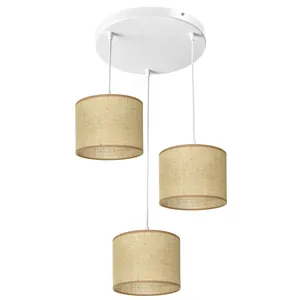 LAMPA WISZĄCA SUFITOWA PLAFON JUTOWA JUTA BOHO