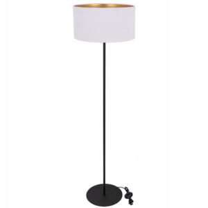 WELUROWA NOWOCZESNA LAMPA STOJĄCA ABAŻUR WALEC LED E27