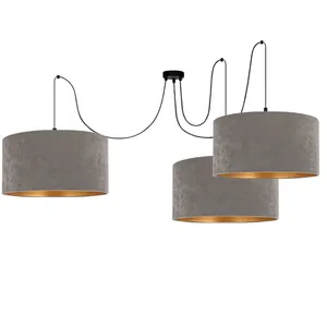 LAMPA SUFITOWA SPIDER PAJĄK ZAMSZ WELUR 40 CM