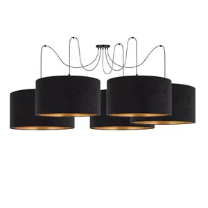 LAMPA SUFITOWA SPIDER PAJĄK ZAMSZ WELUR 40 CM