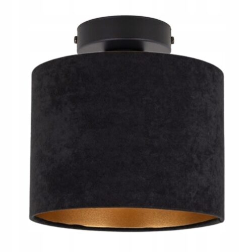 DESIGN LAMPA SUFITOWA PLAFON ABAŻUR ZAMSZ ZŁOTY
