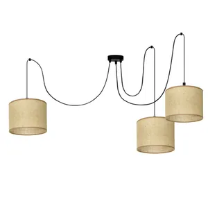 LAMPA WISZĄCA SPIDER ŻYRANDOL ETNO BOHO JUTOWY