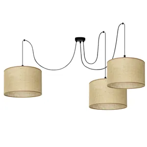 LAMPA WISZĄCA SPIDER ŻYRANDOL ETNO BOHO JUTOWY