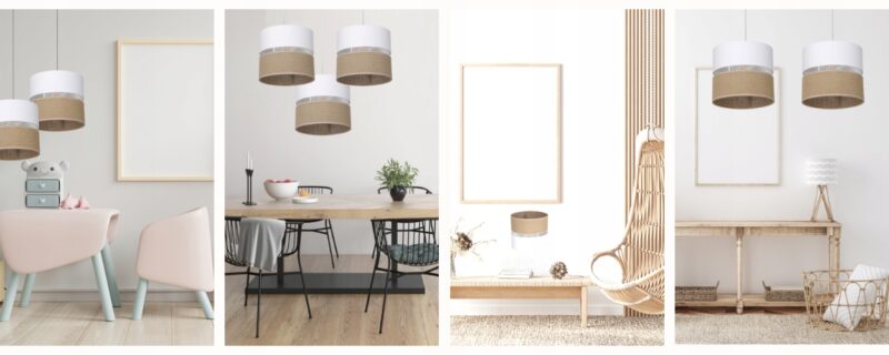 ABAŻUR KLOSZ DO LAMPY WISZĄCEJ JUTOWY DUO JUTA