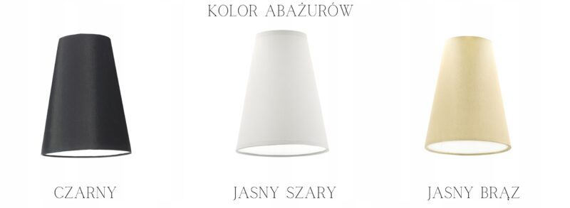 LISTWA LAMPA WISZĄCA SUFITOWA ABAŻUR STOŻEK KOLORY E27 PAJĄK 3-pkt