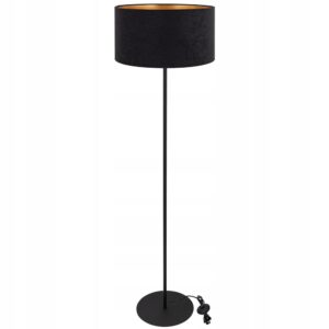 WELUROWA NOWOCZESNA LAMPA STOJĄCA ABAŻUR WALEC LED E27