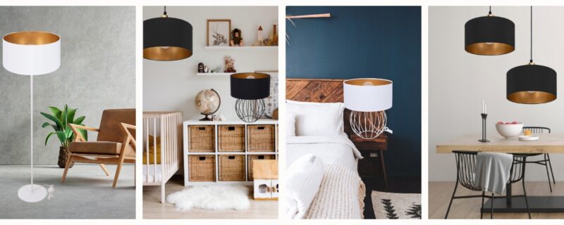ABAŻUR WALEC DO LAMPY WISZĄCEJ STOJĄCEJ ZŁOTO 30CM 20CM