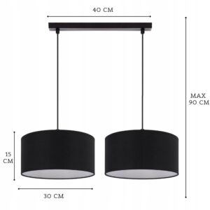 NOWOCZESNA WISZĄCA LAMPA ŻYRANDOL WALEC ABAŻUR LED 30 cm