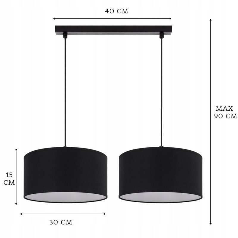 NOWOCZESNA WISZĄCA LAMPA ŻYRANDOL WALEC ABAŻUR LED 30 cm
