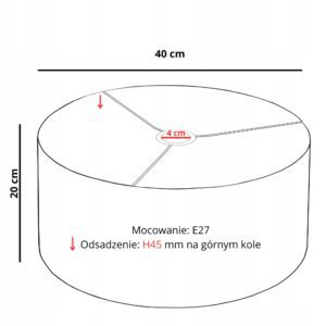 ABAŻUR KLOSZ WALEC DO LAMPY WISZĄCEJ LOFTOWY DZIURKI 20CM / 30CM / 40CM / BIAŁY / CZARNY
