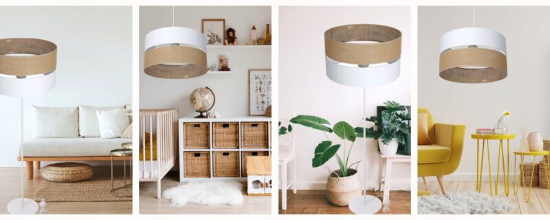 JUTOWA LAMPA STOJĄCA PODŁOGOWA JUTA ABAŻUR 40CM