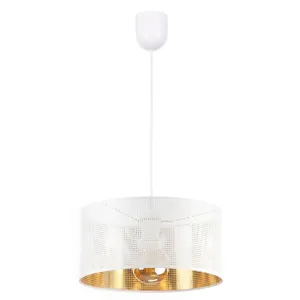LAMPA WISZĄCA SUFITOWA AŻUROWY ABAŻUR DZIURKOWANY LED