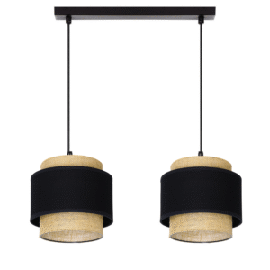 LAMPA WISZĄCA SUFITOWA JUTA BOHO JUTOWA PODWÓJNA