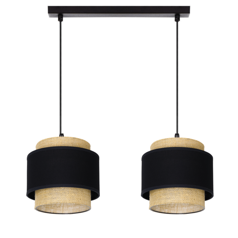 LAMPA WISZĄCA SUFITOWA JUTA BOHO JUTOWA PODWÓJNA
