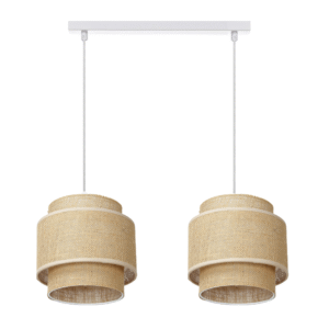 LAMPA WISZĄCA SUFITOWA JUTA BOHO JUTOWA PODWÓJNA