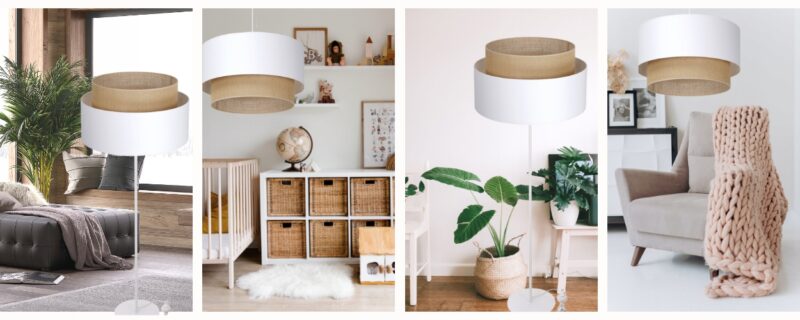 DUŻY ABAŻUR KLOSZ DO LAMPY BOHO JUTOWY 45 CM JUTA E27 WARIANTY