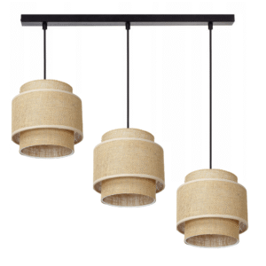 LAMPA WISZĄCA SUFITOWA JUTA BOHO JUTOWA PODWÓJNA