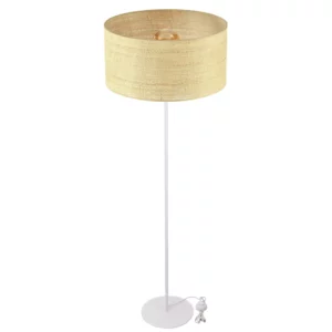 RATANOWA BOHO LAMPA STOJĄCA ABAŻUR WALEC RATTAN BIAŁA CZARNA