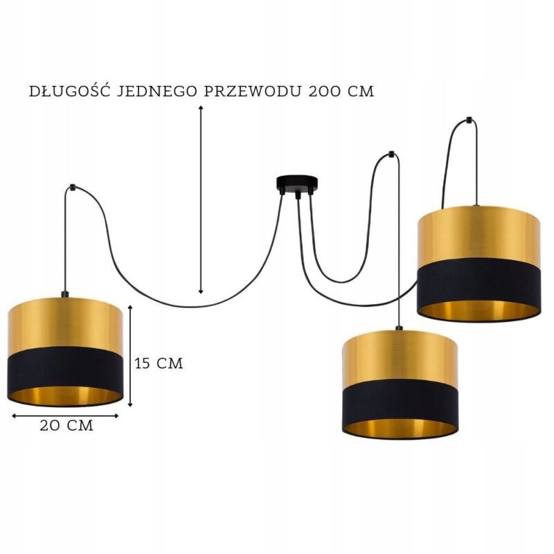 DEKORACYJNA LAMPA WISZĄCA SUFITOWA SPIDER GOLD LED