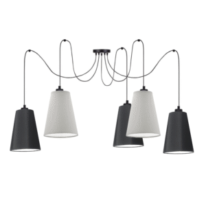 LISTWA LAMPA WISZĄCA SUFITOWA ABAŻUR STOŻEK KOLORY E27 PAJĄK 3-pkt