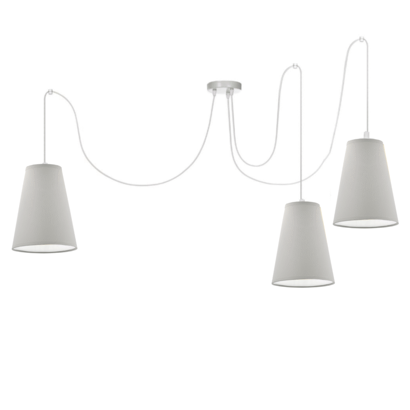 LISTWA LAMPA WISZĄCA SUFITOWA ABAŻUR STOŻEK KOLORY E27 PAJĄK 3-pkt
